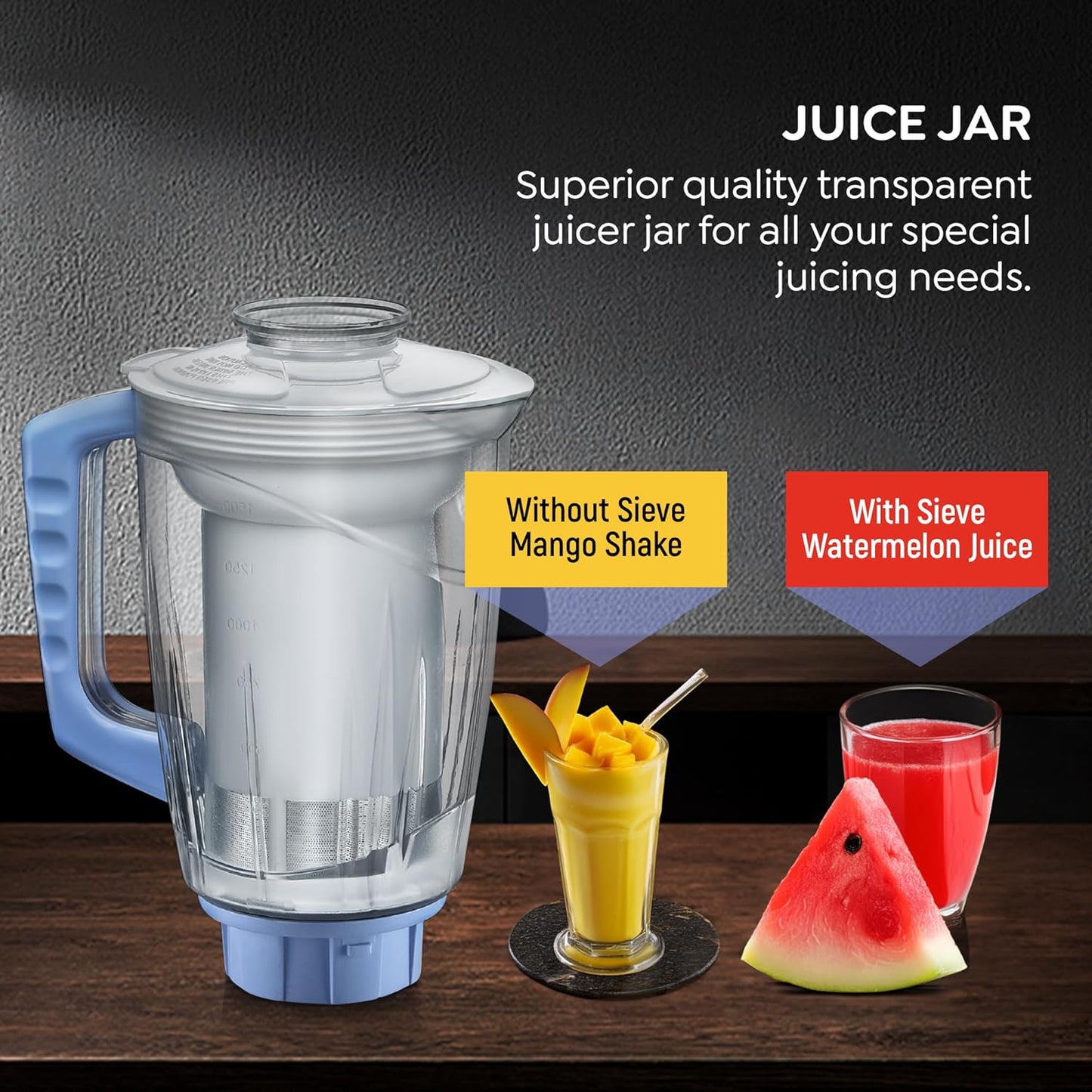 Prestige Iris 750 Watt Mixer Grinder with 3 Stainless Steel Jar + 1 Juicer Jar (White and Blue)Prestige Iris 750 Watt Mixer Grinder with 3 Stainless Steel Jar + 1 Juicer Jar (White and Blue)