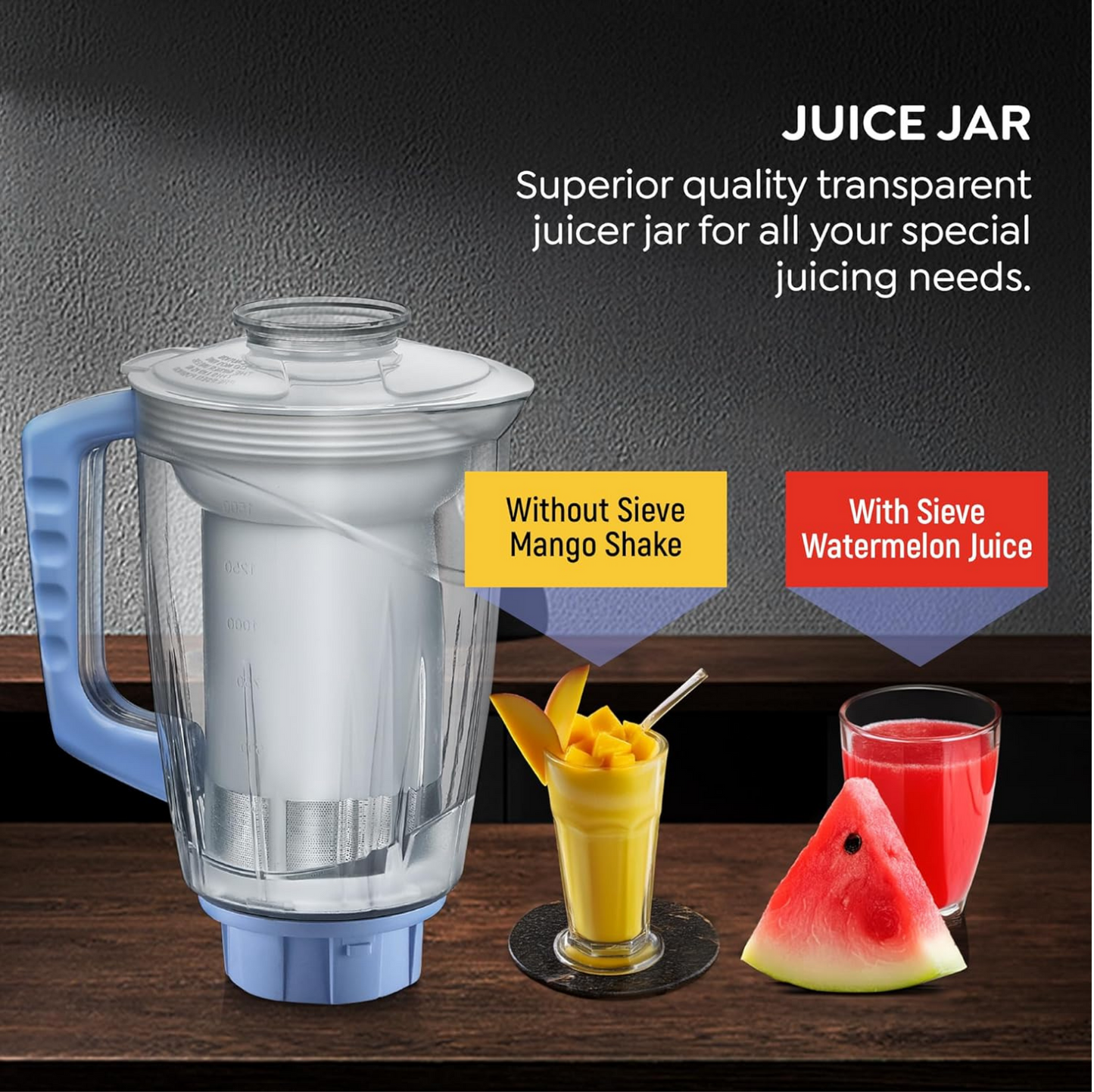 Prestige Iris 750 Watt Mixer Grinder with 3 Stainless Steel Jar + 1 Juicer Jar (White and Blue)Prestige Iris 750 Watt Mixer Grinder with 3 Stainless Steel Jar + 1 Juicer Jar (White and Blue)