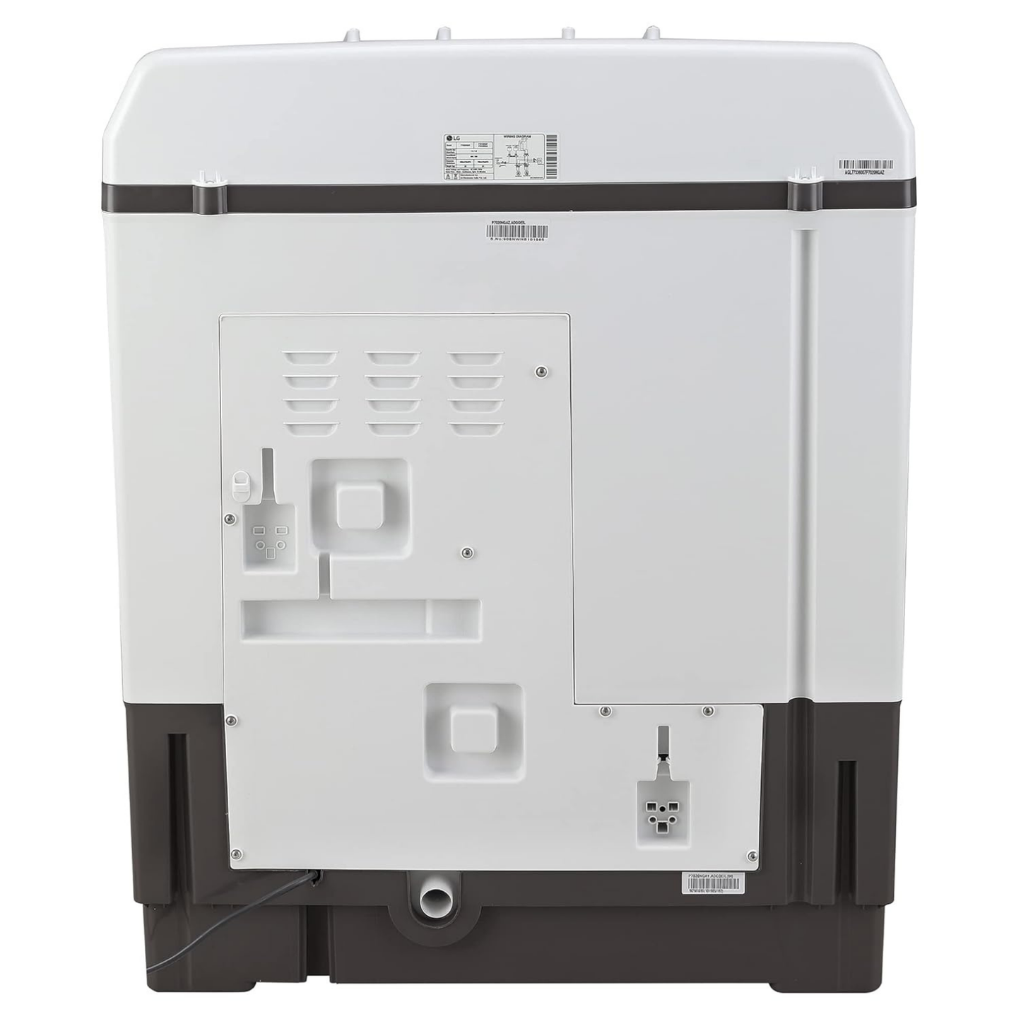LG 7 Kg 5 Star Wind Jet Dry Semi-Automatic Top Loading Washing Machine (P7020NGAZ, Dark Gray, Rat Away Feature)