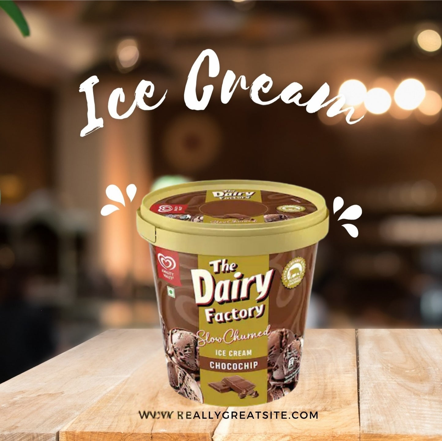 Kwality Wall's The Dairy Factory Slow Churned Choclate Ice Cream Tub 700 ml