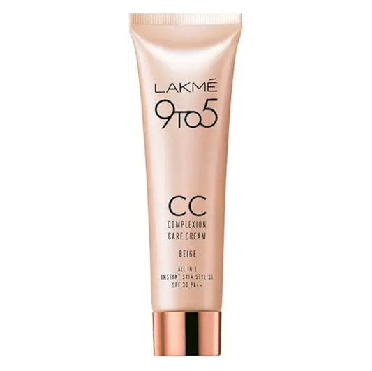 Lakme 9 to 5 CC Cream Mini, 01 - Beige, Light Face Makeup with Natural Coverage, SPF 3