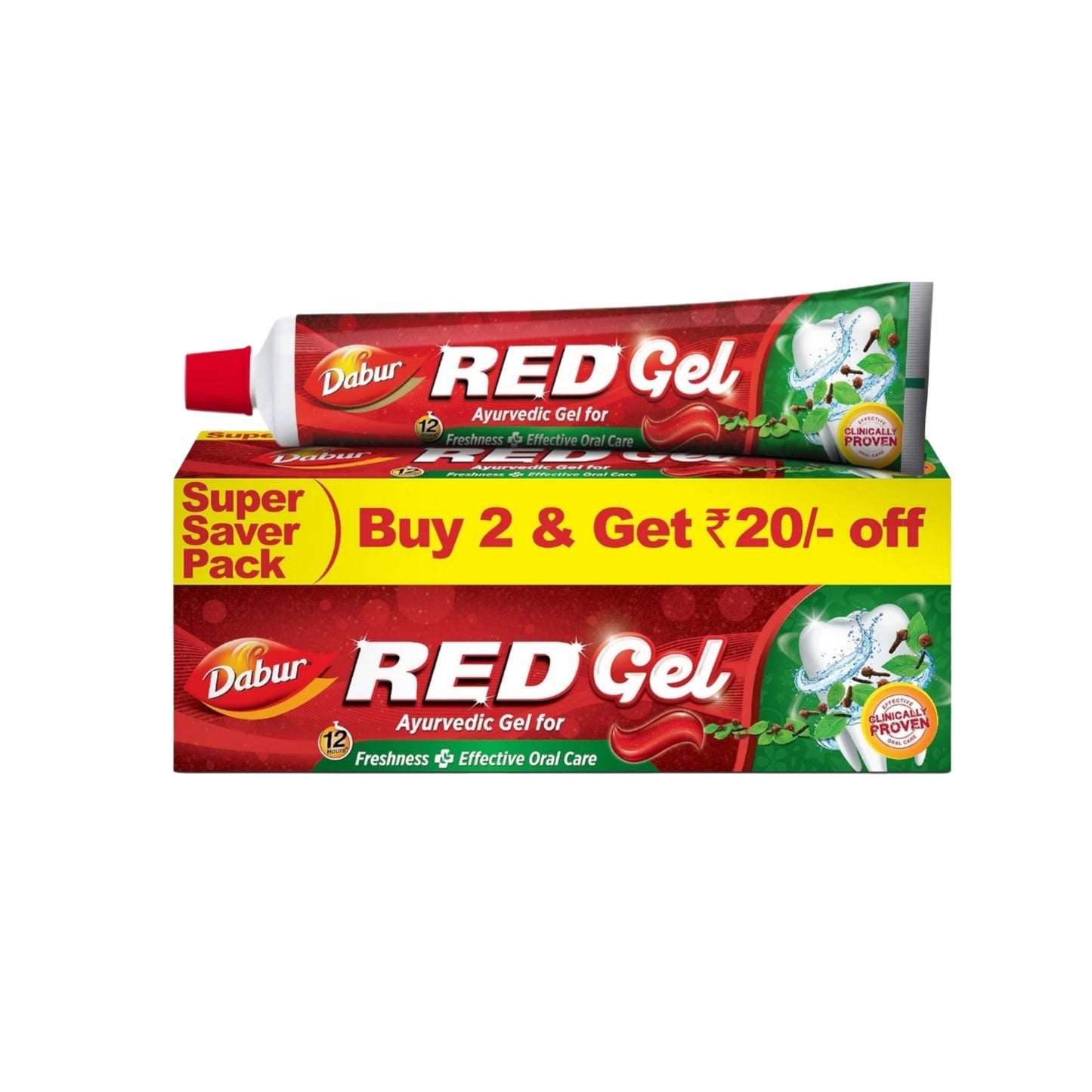 Dabur Red Gel Ayurvedic Toothpaste - 300g (150g x 2, Pack of 2)
