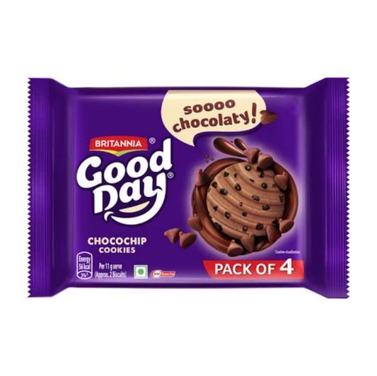 BRITANNIA Good Day Chocochips Cookies Biscuit (4 x 100 g) [3 Packet]