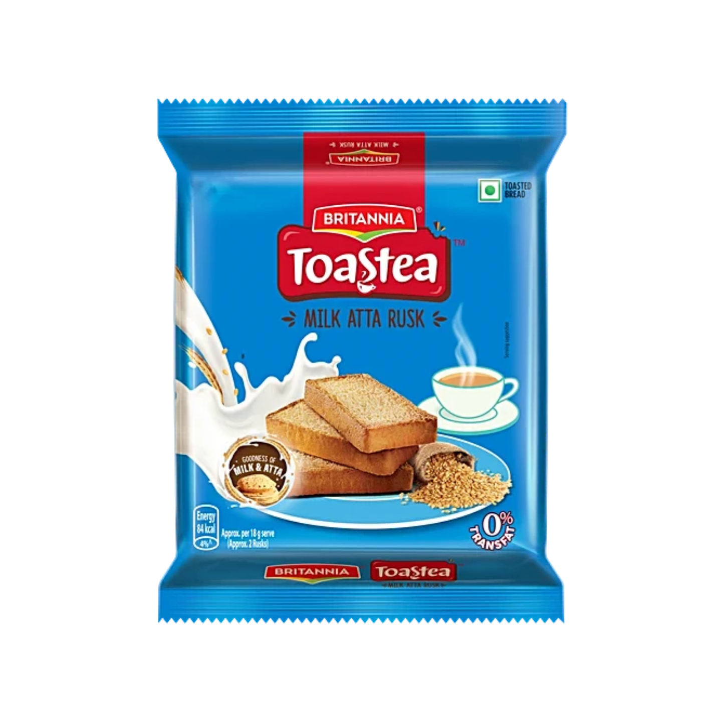 BRITANNIA Toastea Atta Milk flavored Milk Rusk Milk flavored Milk Rusk 182 g [1x6]