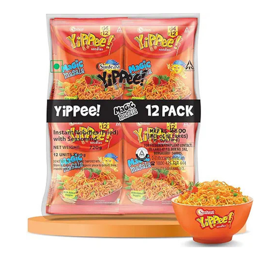 Sunfeast YiPPee Magic Masala | With Real Vegetable's (12 in 1 Pack) [12 x 3]