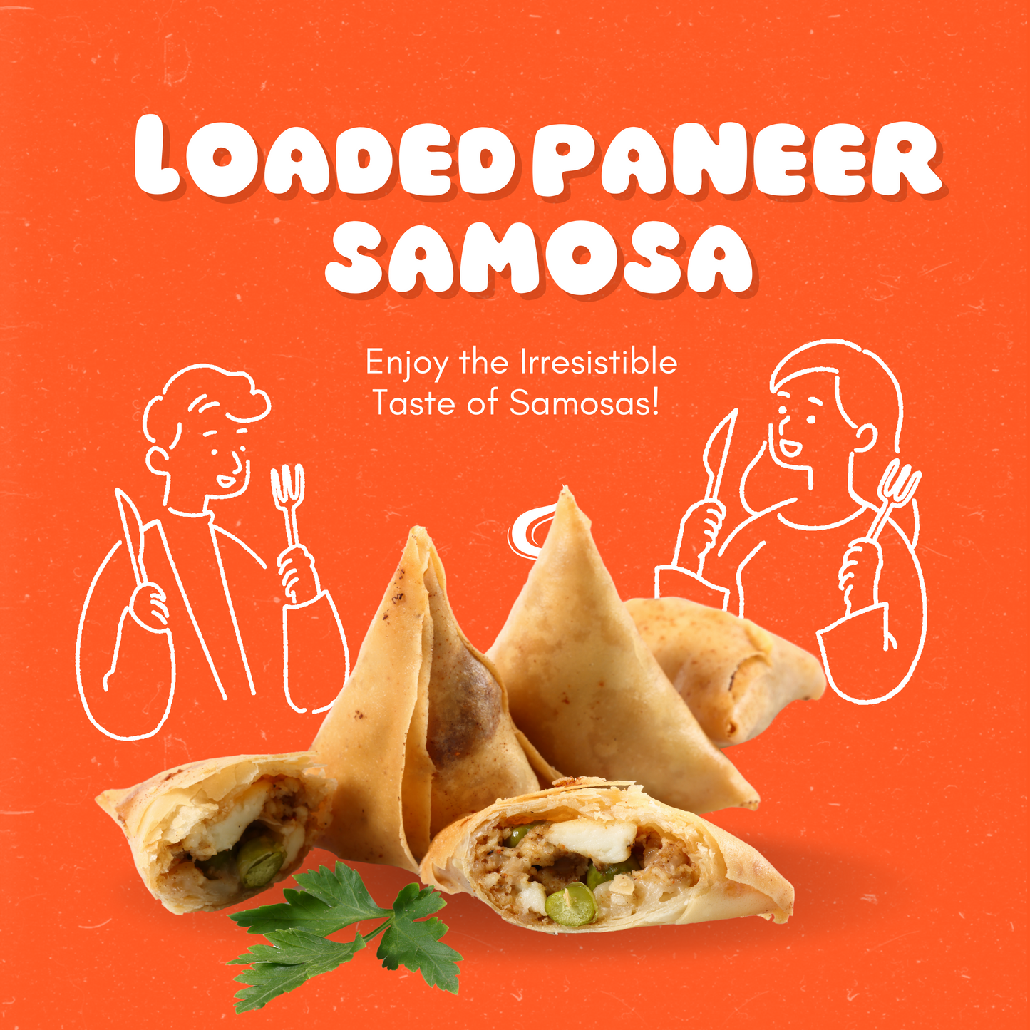 Samosa Paneer Loaded With Catchup [1 pc]