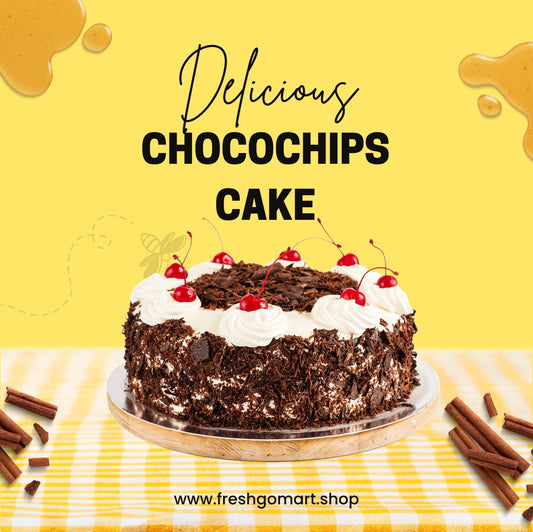 Birthday Chocochips Black Forest Cake ( 2.5 Pound's ) (Egg less)